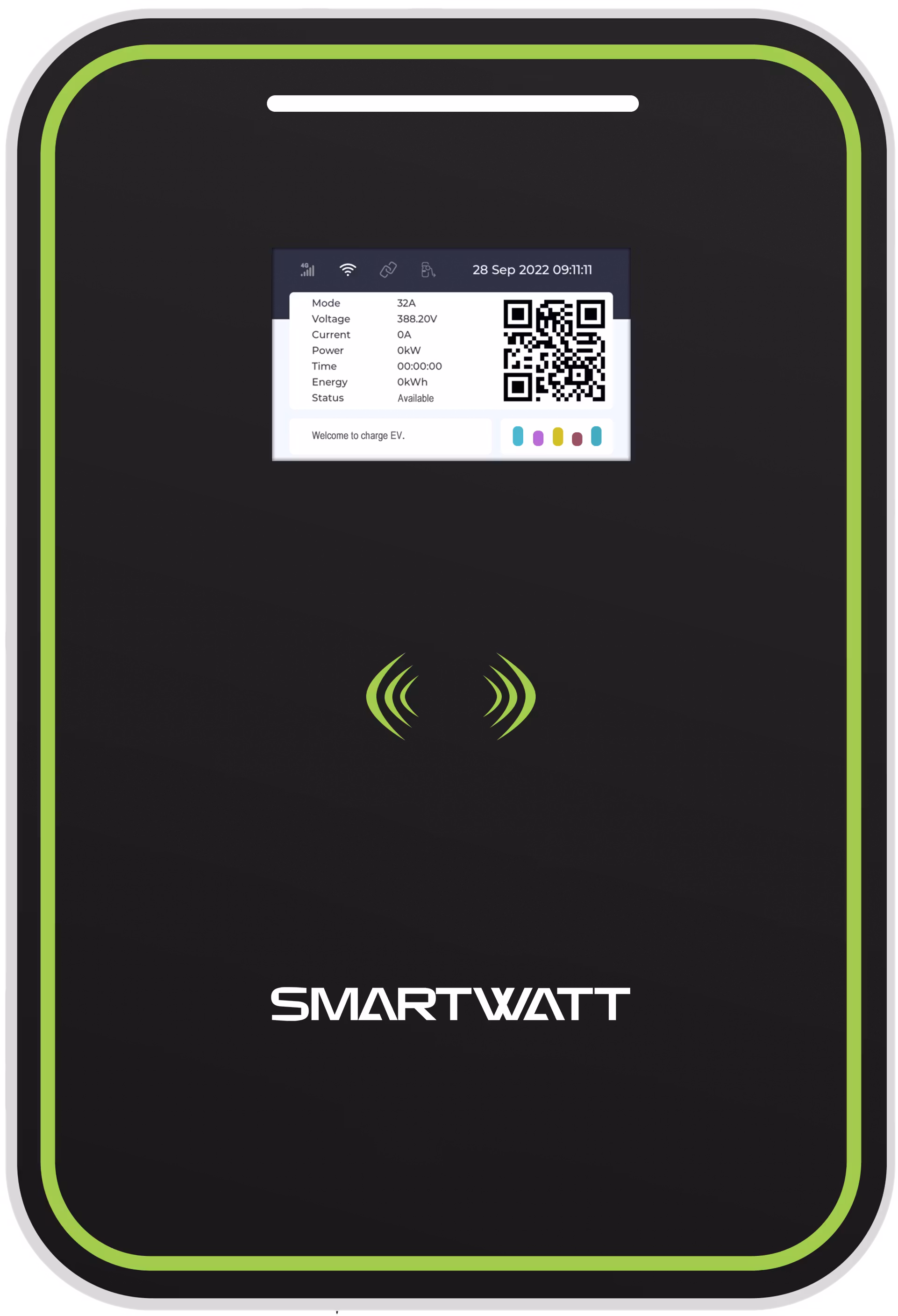 Автомобильная электрозарядная станция SMARTWATT EVC, 22 кВт, коммерческая OCPP 1.6J, переменный ток, 3 фазы 380 В 32 А, кабель 5 метров TPU GBT, IP55EVC AC 22K 3P CP GBT 4512020470015