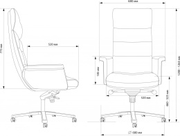 Кресло руководителя Cactus CS-LGR-DUBLIN, кожа, до 120кг, серый