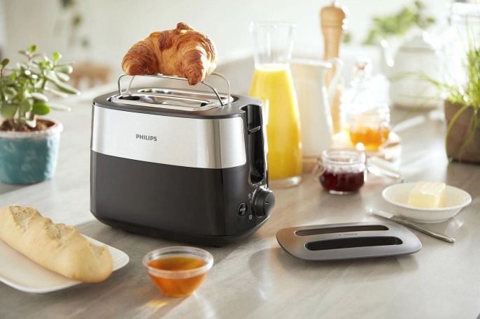 Тостер Philips HD2517/90, черный/серебристый
