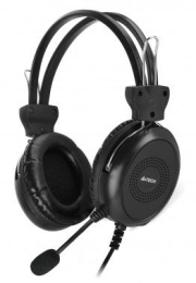 Наушники накладные с микрофоном A4TECH HU-30 черный (проводные, кабель 2м, USB) (HU-30)
