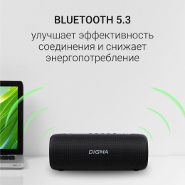 Колонка портативная Digma D-PS1524, 20Вт, черный [ps1524b]