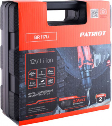 Дрель-шуруповерт Patriot THE ONE BR 117Li, 2Ач,  с двумя аккумуляторами [180301117]