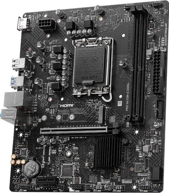 Материнская плата MSI PRO H610M-S DDR4 Soc-1700 Intel H610 2xDDR4 mATX AC`97 8ch 7.1 GbLAN+HDMI