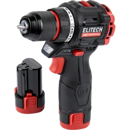 Дрель аккумуляторная Elitech CD 12L2 (12В, 2х2Ач, 40Нм, BL) HD 205713