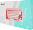 Клавиатура A4TECH Fstyler FBK30, USB, Bluetooth/Радиоканал, мембранная, розовый [fbk30 raspberry]