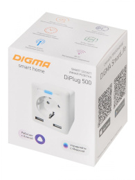 Умная розетка Digma 500 EU Wi-Fi белый [dpl500]