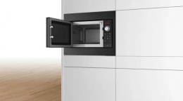 Встраиваемые микроволновые печи BOSCH Serie 2, Встраиваемая микроволновая печь, черный, LED-дисплей, микроволны до 800 Вт, 5 ступеней мощности микроволн, поворотный переключатель, 7 автоматических программ, память на одну пользовательскую программу, много