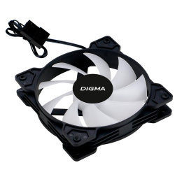 Вентилятор Digma DFAN-FRGB1 120мм, 3-pin, от БП:4-pin (Molex), 1200об/мин, 23 дБ, RGB, черный, Ret