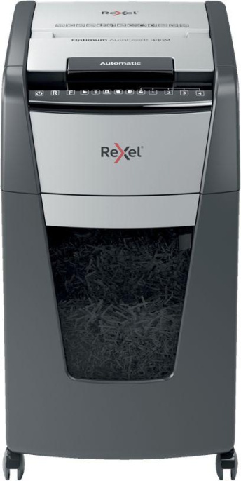 Уничтожитель бумаг Rexel Optimum AutoFeed 300M, с автоподачей, P-5, 2х15 мм, 300 лист. одновременно, 60л [2020300meu]