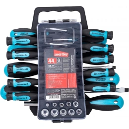 Набор отверток и головок Smartbuy 44 предмета, SL, PH, TORX, головки, магнит, CR-V SBT-SCN-44P1