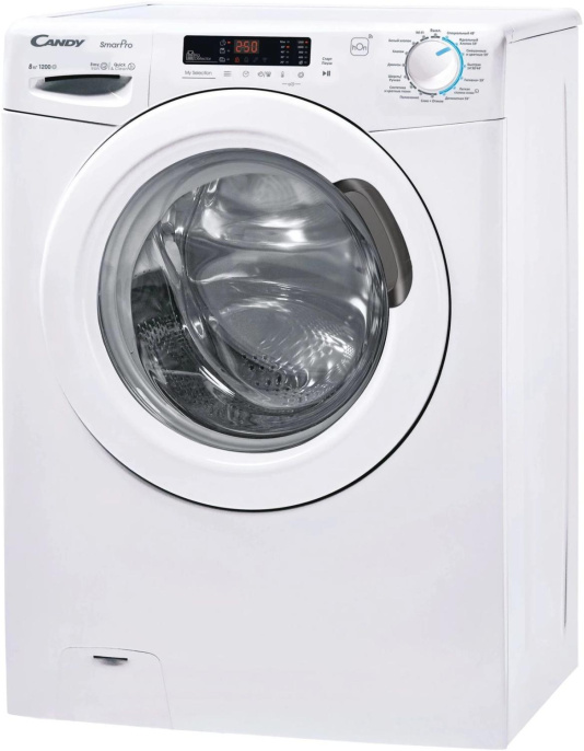 Стиральная машина Candy Smart Pro CSH44283DW/2-07, с фронтальной загрузкой, 8кг, 1200об/мин, с паром