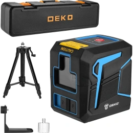 Лазерный самовыравнивающийся уровень DEKO DKLL12 SET 2 со штативом 1 м (2 линии, зеленый луч) 065-0100