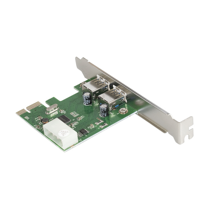 Контроллер ExeGate EXE-319 PCI-E x1 v2.0, 2*USB3.0 ext., разъем доп.питания, ASMedia Chipset ASM1042 EX283718RUS