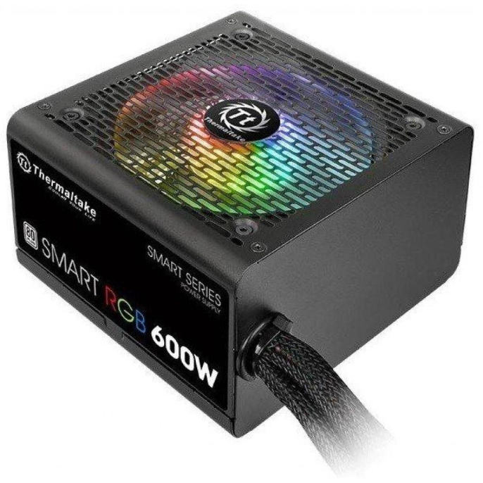 Блок питания Thermaltake Smart RGB 600, 600Вт, 80 PLUS WHITE, 120мм, черный, retail [ps-spr-0600nhsawe-1]