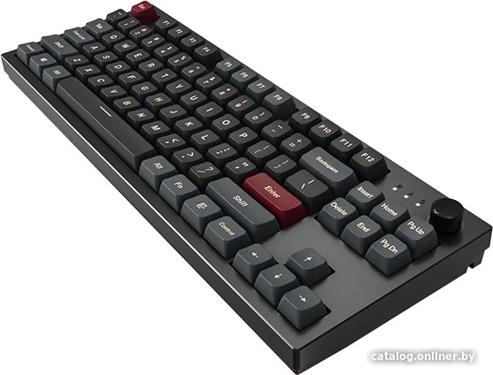 Клавиатура Montech MKey TKL Darkness MK87DR / игровая / механическая / Gateron G Pro 2.0 Red - линейные свитчи 45гр. / пластик - PBT / MDA профиль кейкапов / регулируемая RGB 18 режимов / подключение USB-A / тихий клик / 87 клавиш TKL
