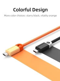 Кабель CABLETIME CAP4H (CT-AMMBM-POR1) 1 м, апельсин, USB 2,0 a для Micro B -зарядного устройства