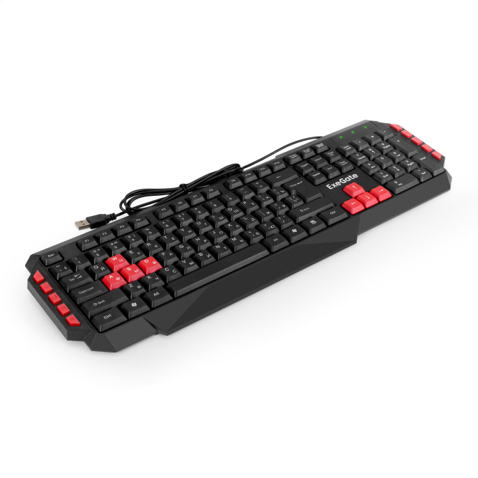 Клавиатура ExeGate Multimedia Professional Standard LY-505M (USB, полноразмерная, влагозащищенная, 114кл., Enter большой, 8 красных клавиш, мультимедиа, длина кабеля 1,5м, черная, Color Box) EX296103RUS