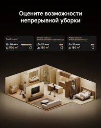 Беспроводной пылесос для сухой и влажной уборки Dreame Wet and Dry Vacuum H16 Steam HHR32C RU мощность всасывания 28 000 Па, уборка с трех сторон