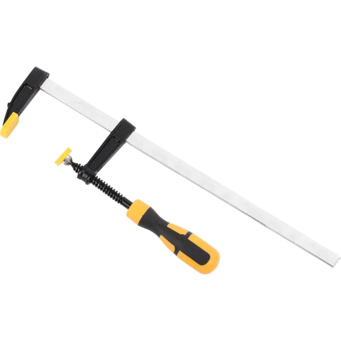 Столярная F-образная струбцина DELI dl110525 250x50 мм, максимальное усилие зажима 1000 Н, резьба 9,5 мм, штанга 3,5 мм 112037