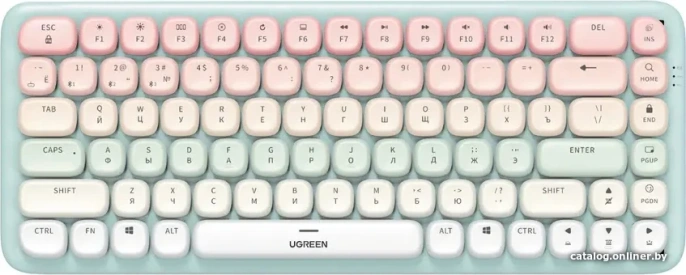Клавиатура UGREEN KU101-15227, USB+BT, 84 клавиши, 15 режимов подсветки, Pink (15227_)