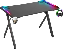 Defender Игровой компьютерный стол Gamer RGB,подвес круж+гарн.,черн,120 64330
