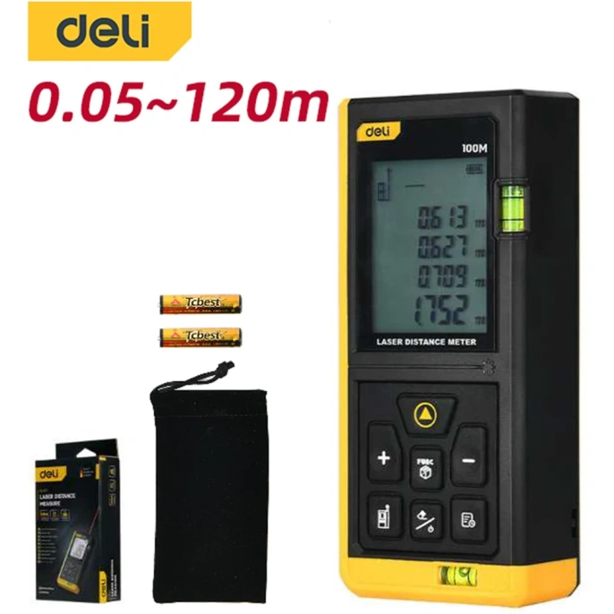 Лазерный дальномер DELI DL4171, диапазон 0,05-120 м, точность ±3 мм 102964