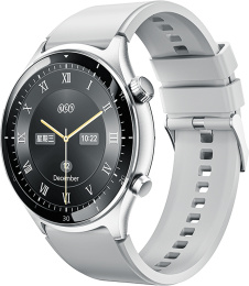 Смарт-часы QCY Active GT Silver Gray WA23S7A чипсет: Actions ATS3085L Bluetooth 5.3 Solution, ширина ремешка: 22 мм, материал: покрытие рамки + силикон ремешок, дисплей: 1,43" Amoled