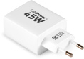 Сетевое зарядное устройство Digma DPW4A, USB-A, USB-C, 45Вт, 3A, белый [dpw4a5gx11wh]