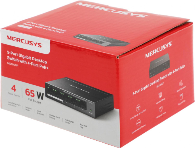 Коммутатор MERCUSYS MS105GP, неуправляемый