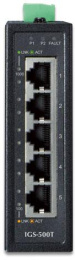 IGS-500T индустриальный неуправляемый коммутатор/ IGS-500T IP30 Compact size 5-Port 10/100/1000T Gigabit Ethernet Switch -40~75 degrees C