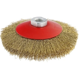 Кордщетка радиальная Flex 207-107 (115 мм; M14; гофрированная латунированная проволока) для УШМ HAMMER 32439