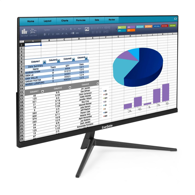 Монитор 23.8" 120 Гц ExeGate SuperView EH2407 (IPS LED Grade A+, FHD, 1920x1080@120Гц, 16:9, 250cd/m2, 1000:1, 178°/178°, 3-5ms, D-Sub, HDMI, FreeSync, Flicker-free, Low Blue Light, кабель HDMI 1.5м, VESA, регулировка наклона (tilt), черный) EX298353RUS