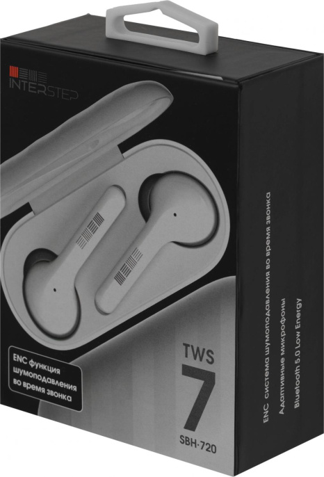 Наушники Interstep TWS SBH-720, Bluetooth, внутриканальные, белый [70963]