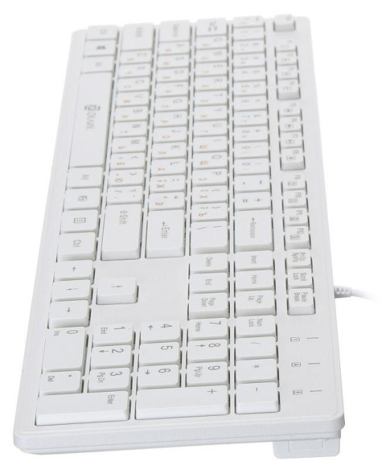 Клавиатура Оклик 500M белый USB slim Multimedia (1061586) кабель 1.5м