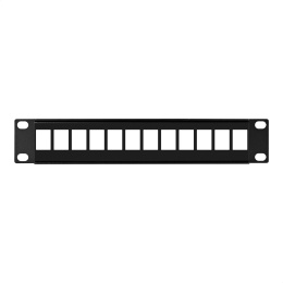 Патч-панель модульная ExeGate EPPB-10-12 (10", UTP, 12 port, наборная, неэкранированная, 1U, RoHS, Black, RTL) EX297322RUS