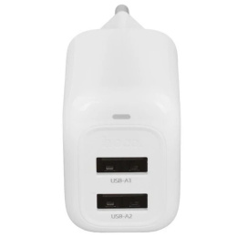HOCO CS51A/ Сетевое ЗУ/ 2 USB/ Выход: 12W/ белый