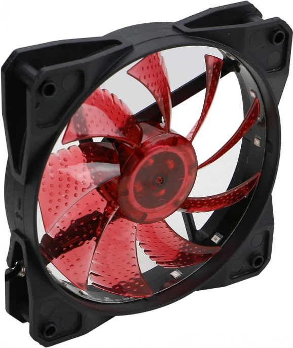 Вентилятор Digma DFAN-LED-RED 120мм, 3-pin, от БП:4-pin Molex , 1200об/мин, 23 дБ, RGB, черный, Ret