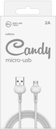Кабель Redline Candy, micro USB m - USB m , 1м, 2A, белый [ут000021983]