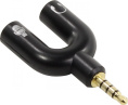 Аудио адаптер для гарнитуры наушники с микрофоном ORIENT C775 2 x jack 3.5 mm - jack 3.5 mm 4-pole , черный