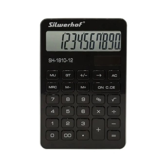 Настольный калькулятор Silwerhof SH-1810-12 черный, 12-разрядов 1789271