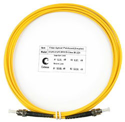 Оптический патч-корд simplex ST-ST 9/125 SM Cabeus FOP(s)-9-ST-ST-1m 1 метр желтый LSZH