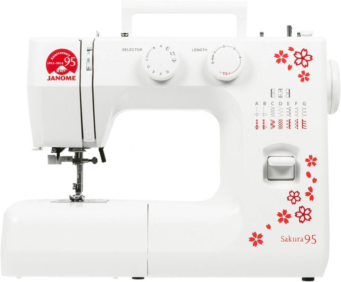 Швейная машина Janome Sakura 95 белый/цветы
