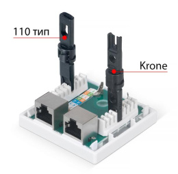 Розетка Cabeus WS-8P8C-CAT.5E-SH-2 комп. RJ45 кат.5E бронз.