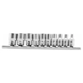 Набор торцевых головок, 1/4", 12-ти гр CrV, 4-13 мм, 10 шт. STELS 13606