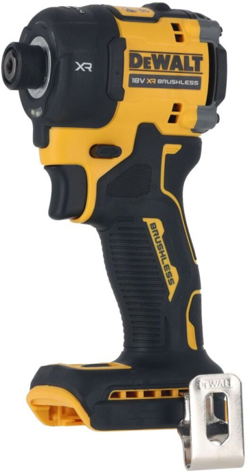 Винтоверт DeWalt DCF870NT-XJ бесщеточный двигатель, наличие удара, тип патрона: шестигранный HEX , 1/4, источник питания: аккумулятор, Li-Ion, 18В, выходная мощность: 500Вт, регулировка оборотов, 1100-3000об/мин, крутящий момент: 56Нм, подсветка, реверс