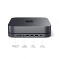 USB док станция с подставкой Satechi Mac Mini Stand & Hub для Mac Mini. Порты: 1x USB-C, 3 x USB, 3,5mm AUX, SD, microSD. Цвет: серый космос. (ST-ABHFM)