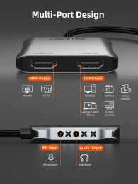 Адаптер видеозахвата CABLETIME CB67G (CT-ACHC3L-AG) USB 3.0 A+C в HDMI с петлевым выходом