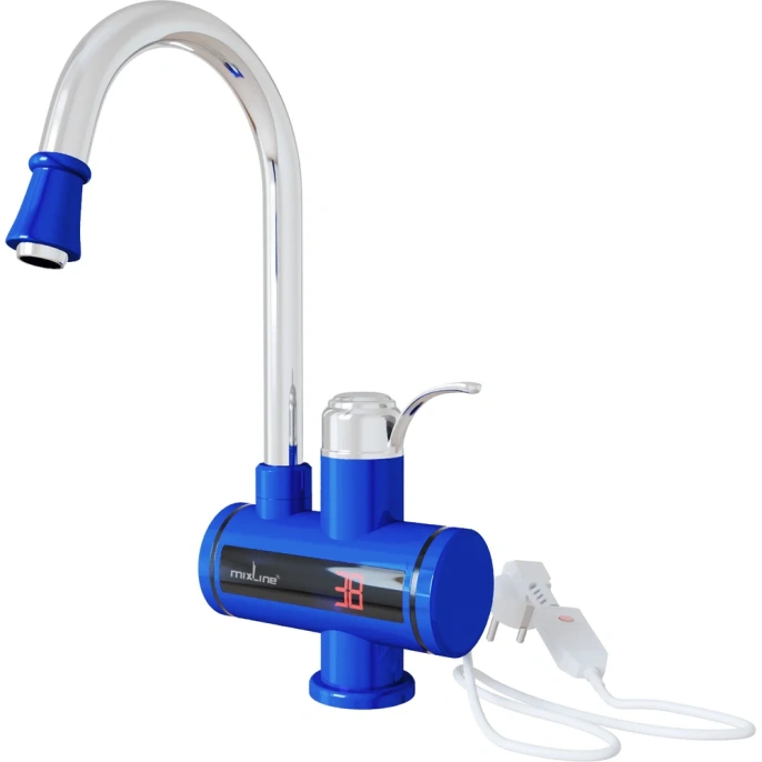 Смеситель-водонагреватель MIXLINE проточного типа wh-003 blue, 3.3 квт, УЗО, кухня, индикатор температуры 551720