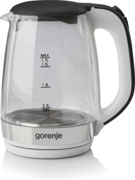 Чайник электрический Gorenje K17GXG 1.7л. 2200Вт белый/серебристый корпус: стекло/пластик