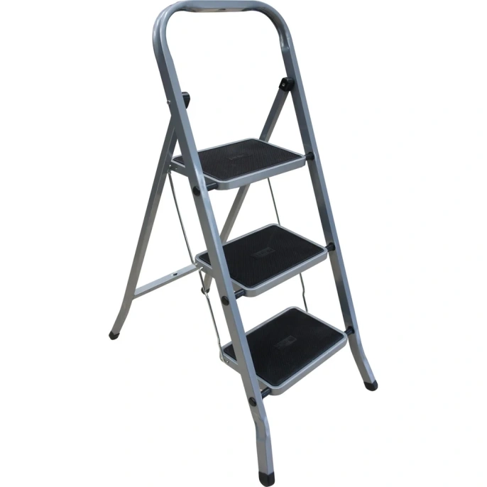 Стремянка Zalger 3 широкие ступени с ковриком, сталь 511-3